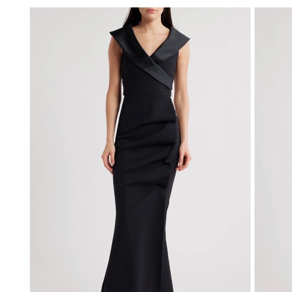 Chiara Boni Fiy Satin Trim Mermaid Gown